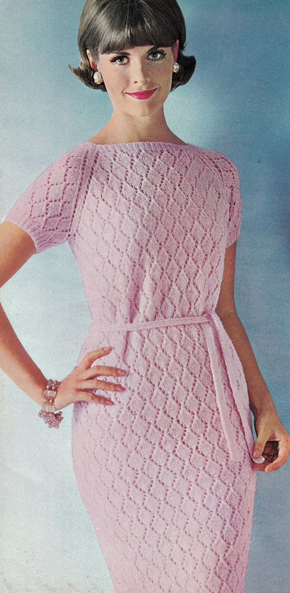 Diamond Pattern Knit Dress Set