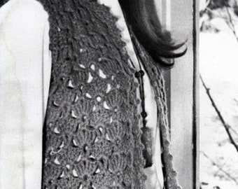 PATTERN Crochet Womens Shell Vest 1960s Vintage PDF PATTERN