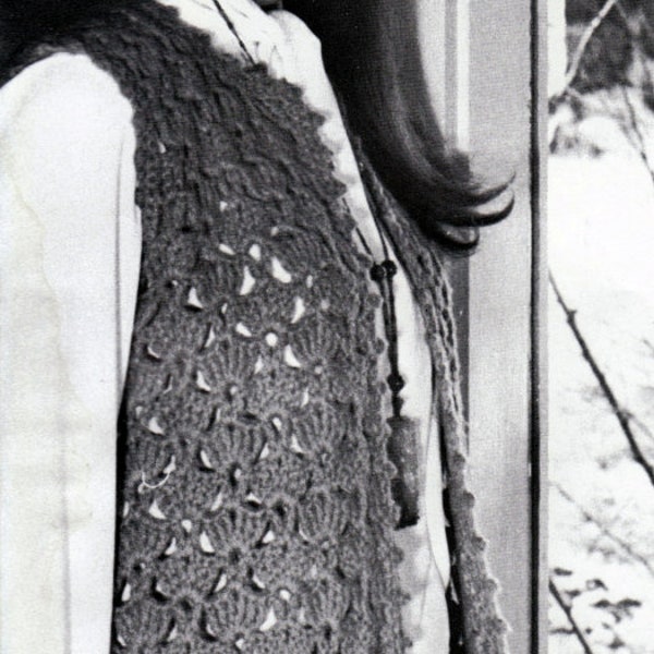 PATTERN Crochet Womens Shell Vest 1960s Vintage PDF PATTERN