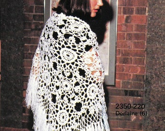 PATTERN Crochet Snowflake Shawl 1970's Vintage PDF PATTERN