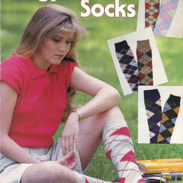 PATTERN Knit Womens Argyle Socks Vintage PDF PATTERN