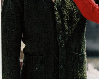 PATTERN Knit Boys Cardigan 1970's Vintage PDF PATTERN
