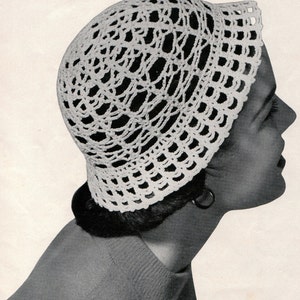 PATTERN Lacy Crochet Womens Cloche 1950's Vintage PDF PATTERN