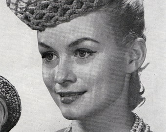 PATTERN Crochet Crown Hat 1960's Vintage PDF PATTERN