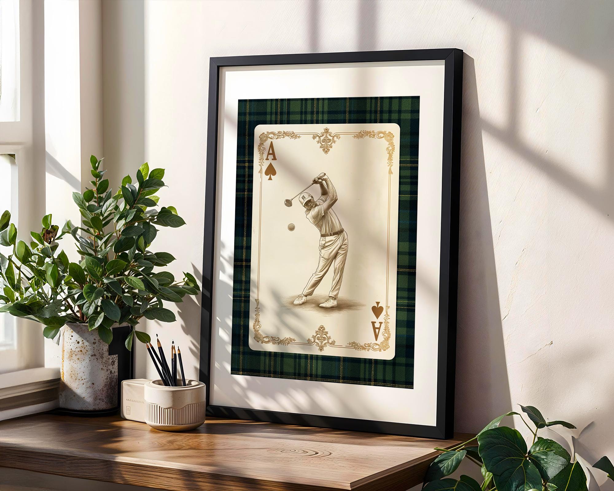 Vintage Golf Card Ace Art - Etsy