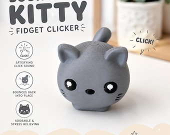 Jeu de clics Bouncy Kitty Fidget | Jouet de bureau à interrupteur mécanique avec clavier (impression 3D)