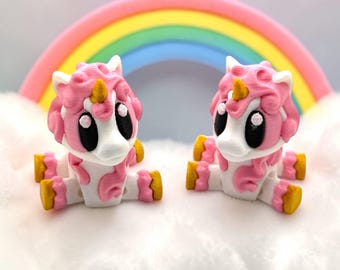Unicorn Fidget Keychain, 3D Printed Pastel Desk Toy, Kids ASMR Keychain