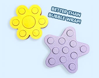 Mini Pop It Fidget Toy, Flower Star Sensory Stress Relief Desk Toy