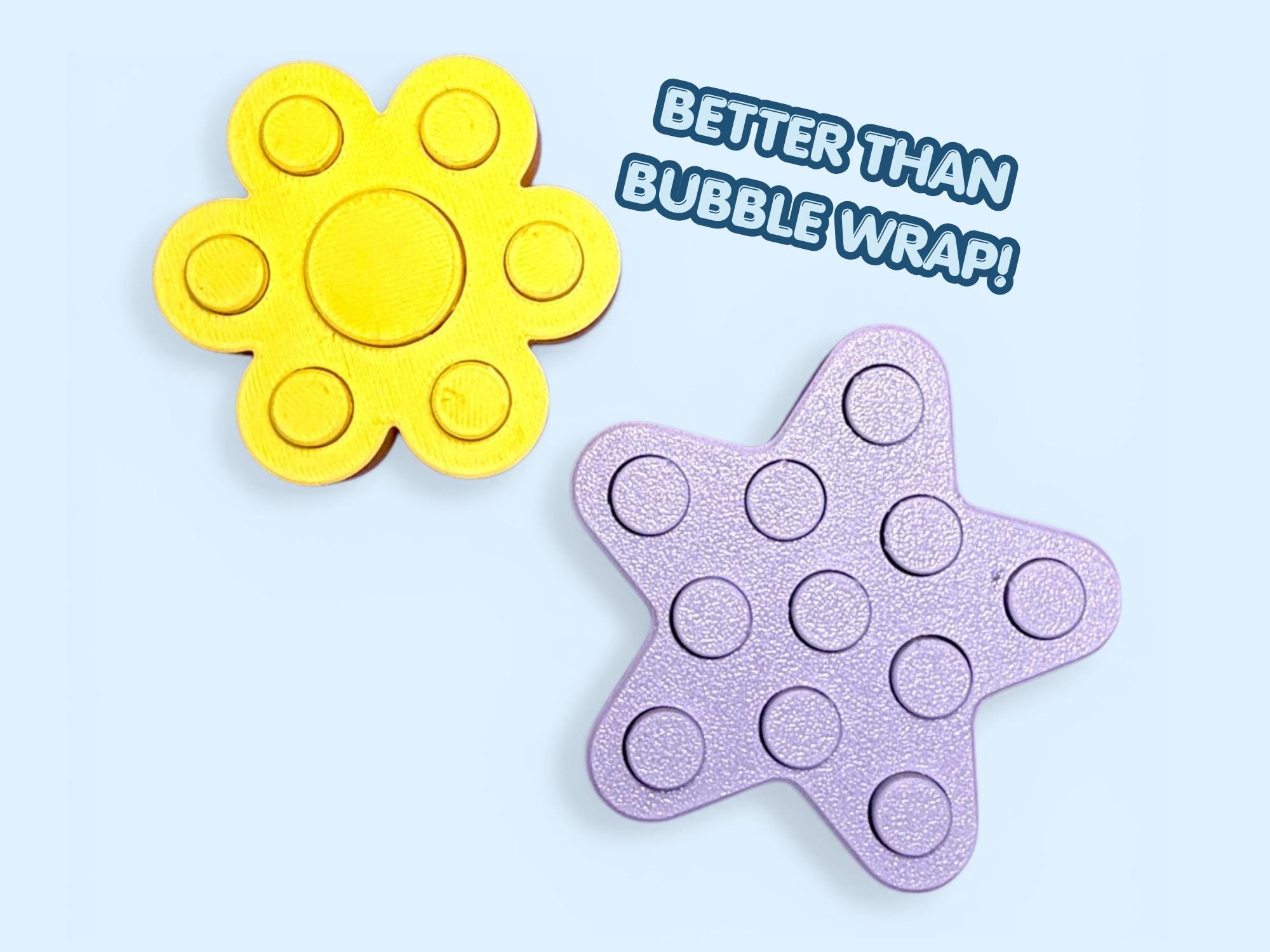 Mini Pop Spin Fidget Toy, Flower Star Shapes, Stress Relief Sensory Toy