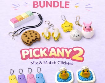 4-Key Keyboard Clicker Keychain, Themed Fidget Toy, Stress Relief Desk Toy