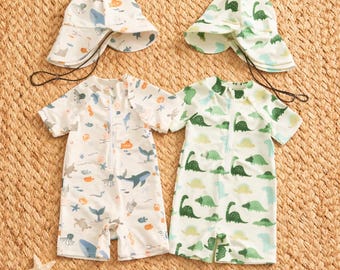 Baby Rash Guard Badeanzug Set | Animal Print UPF-Sonnenschutz (0-3Y)