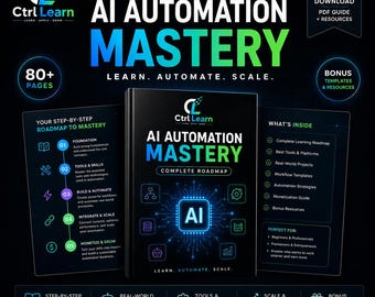 AI Automation Roadmap 2026 | AI Business & Automation Learning Path | n8n, Zapier, OpenAI, Claude, LangChain Guide | Digital Download
