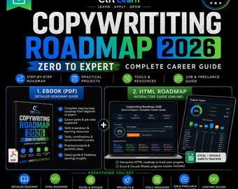 Copywriting Career Guide PDF | Learn AIDA PAS Formula Headlines | Freelance Copywriter Training for Beginners | Digital Download
