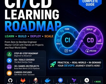 Feuille de route de l'apprentissage DevOps 2026 | Guide de cheminement de carrière CI/CD | Programme de formation Docker Kubernetes AWS | Téléchargement numérique