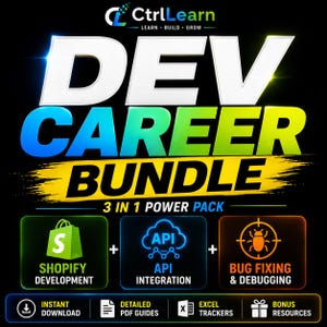 Dev Career Bundle | Shopify API DevOps Bug Fixing Roadmaps | Beginner to Expert Coding Career Guide PDF | Freelance Developer Kit image 4