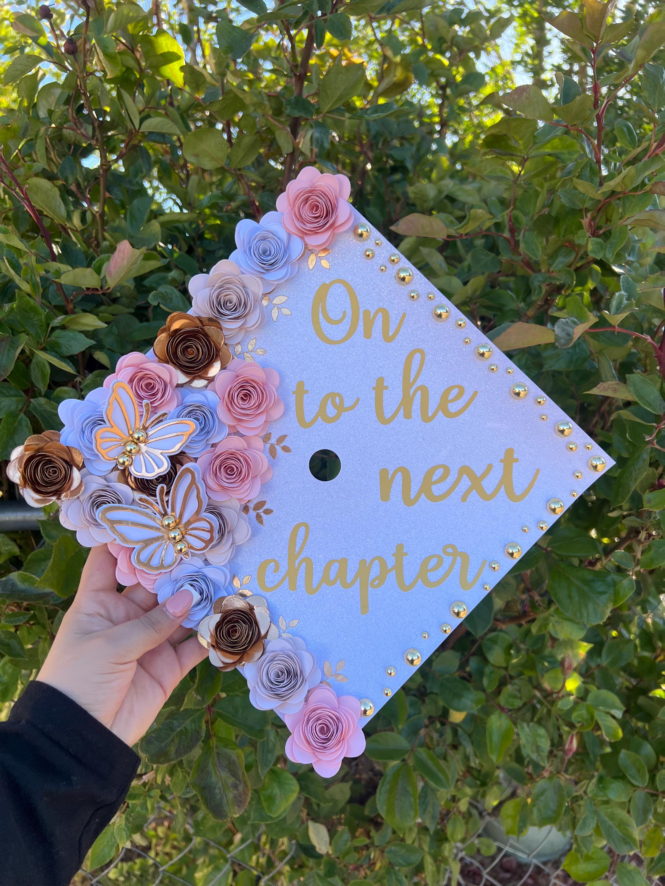 On to the Next Chapter Girly Senior Graduation Cap Class of 2026 Pink ...
