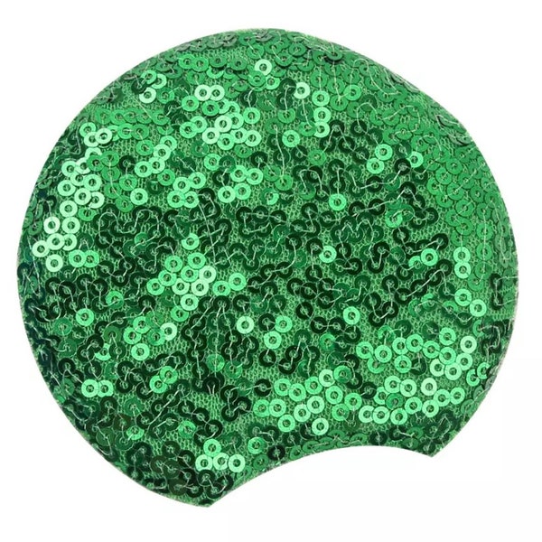 Emerald Green sequin puffy mouse ear double sided diy make your own 3.3” approx size set