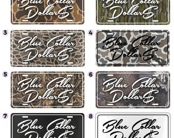 Blue Collar Pride License Plate, Working Class Auto Tag, Patriotic Worker Truck Decor, 12x6 Aluminum Vanity Plate Gift
