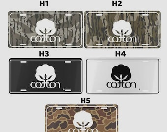 Cotton Plant License Plate 12x6 Aluminum Vanity Tag, Rustic Farm Camo Car Tag, Country Truck Decor, Southern Gift for Him Her