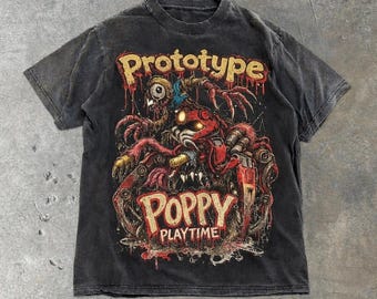 The Prototype Poppy Playtime Comfort Color Shirt The First Creation Horror Game Graphic Tee Kids Friendly Huggy Wuggy Gamer Fan Merch Unisex