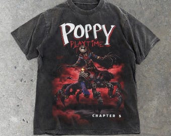 Poppy Playtime Chapter 5 Inspired v2 Comfort Color Shirt, Horror Game Character Sublimation Tee, Scary Doll TShirt Creepy Aesthetic Clip Art