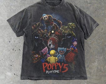 Poppy Playtime Chapter 5 Comfort Color Shirt, Horror Game Character Sublimation Tee, Scary Doll TShirt, Creepy Aesthetic Clip Art