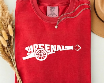 Arsenal Shirt, Cannon Shirt, Gunners Fan Tee, North London Football Shirt, Retro Soccer Shirt, Gift for Arsenal Fan, Minimal Streetwear Tee