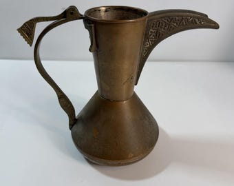 Antique Middle Eastern Copper & Brass Coffee Pot / Dallah