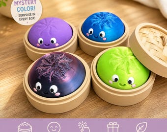 Gran figura sorpresa de dumpling para escritorio / Decoración de escritorio coleccionable kawaii / Figura de caja sorpresa impresa en 3D