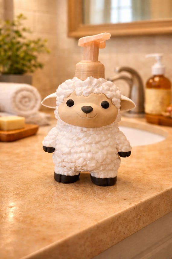 3D Printed Highland Cow Soap Dispenser | Farmhouse Kitchen Bathroom Decor