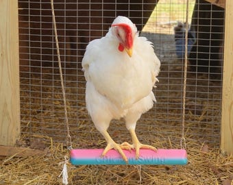 Columpio para gallinas impreso en 3D, juguete para enriquecer el gallinero
