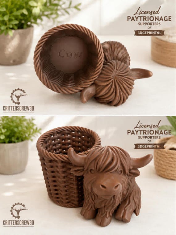 Highland Cow Pen Holder- Highland Cow Desk Organizer- 3D Printed Pencil Pen Cup- Office Desk Decor- Farmhouse Cow Gift