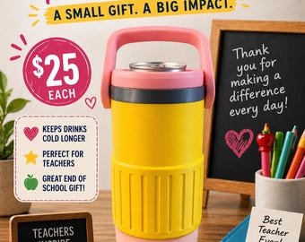 Soporte para enfriador de latas de regalo para profesores / Regalo de fin de curso, accesorio de escritorio