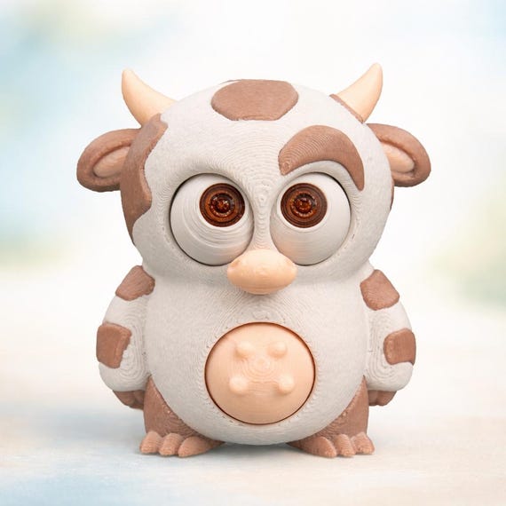 3D Printed Animal Fidget Toy | Belly Rub Sensory Desk Buddy, Stress Relief, Collectible Figures
