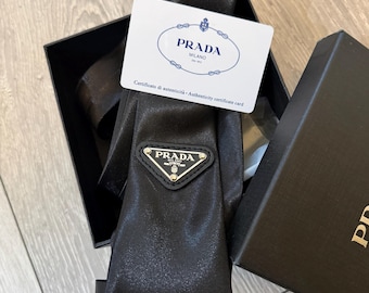 Corbata negra de seda Prad