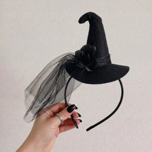 Mini Witch Hat Headband Halloween Costume Accessory Gothic Witch Party Headwear