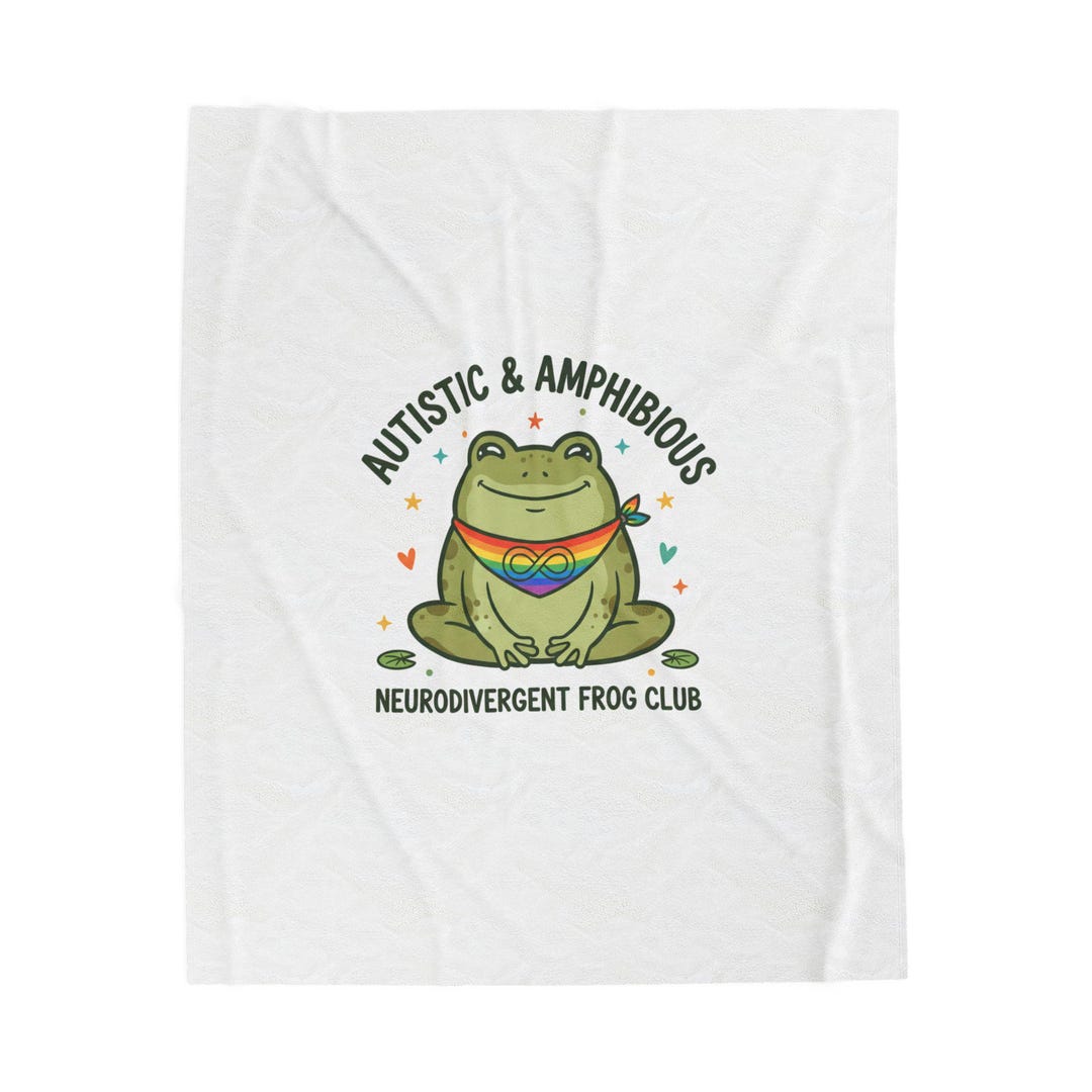Autistic & Amphibious Frog Design Velveteen Plush Blanket ...