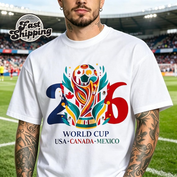 World Cup 2026 Soccer Tee,USA Canada Mexico Football Fan Tee,Retro Sports Graphic Shirt,Stadium Game Day Gift for Soccer Fans and Players