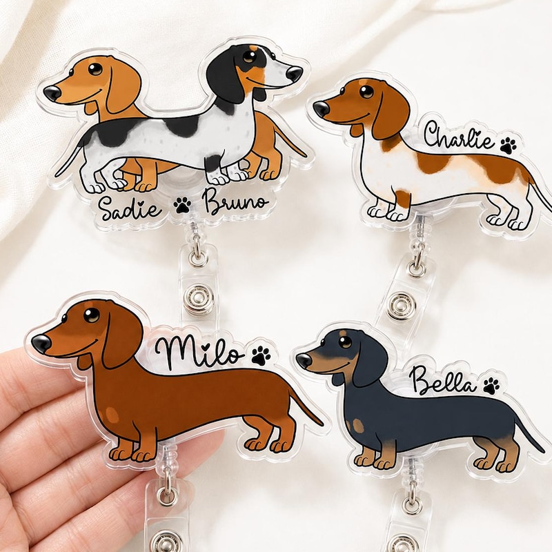 Fun Technology Badges Wiener Dog Mom Badge Reel - Etsy