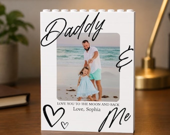 Personalized Photo Building Block, Custom PVC Brick Keepsake for Dad