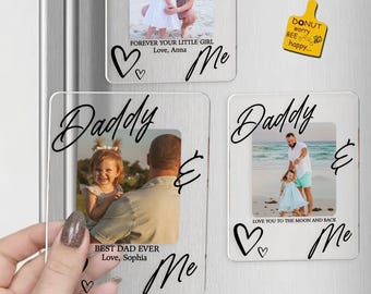 Custom Photo Daddy & Me Acrylic Magnet, Father's Day Gift, Personalized Keepsake