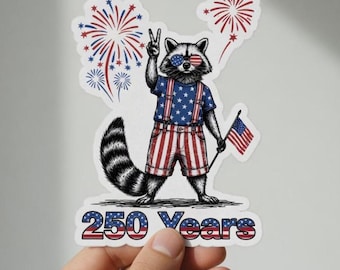 USA 250 Years Sticker, Patriotic America Independence Day Vinyl Sticker