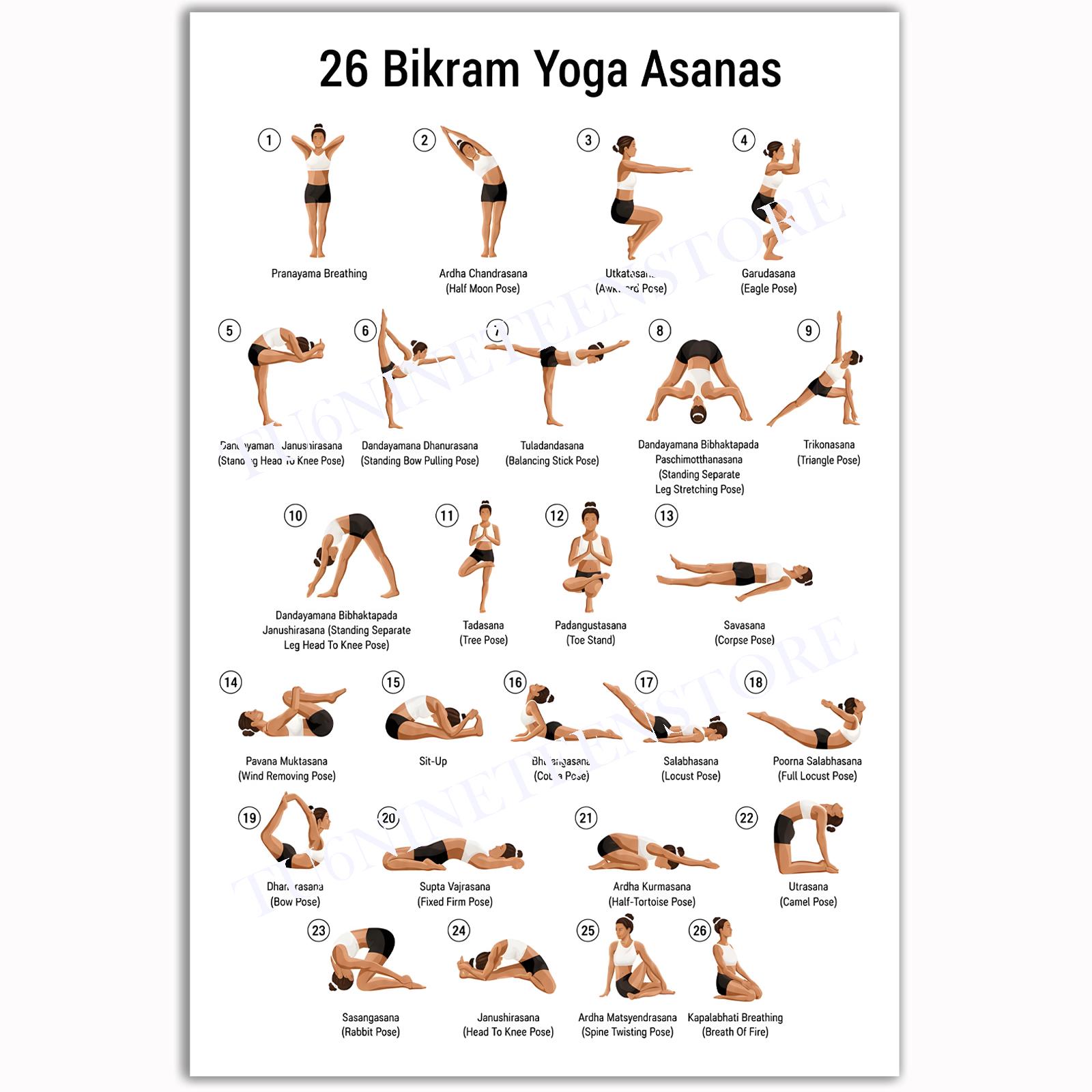 Bikram Yoga Poses - Etsy
