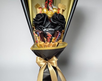 Ramo de flores, ideas para regalos de chocolate, regalo para hombres, cumpleaños, amor, agradecimiento, Día del Padre, ramo indulgente