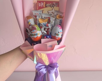 Ramo de flores, chocolate, dulces, ideas para regalos, regalo para niños, cumpleaños, amor, agradecimiento, ramo de capricho