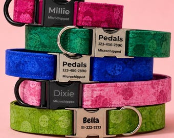 Set personalizzato di collare e guinzaglio per cani con nome inciso sulla fibbia. Collare regolabile personalizzato per animali domestici con nome inciso. Regalo ideale per cuccioli adottati.