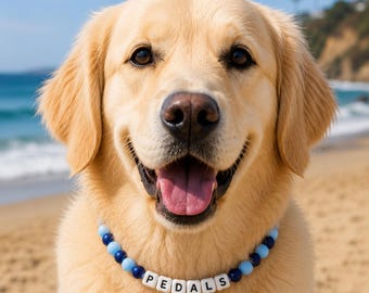 Collana dell'amicizia personalizzata con perline, perline in silicone, regalo personalizzato per la mamma di un cane, collana per cuccioli, accessorio per animali domestici, collana con nome del cane e perline, personalizzata