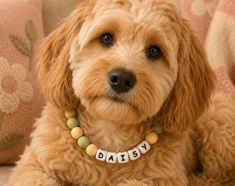 Collana dell'amicizia personalizzata con perline, perline in silicone, regalo personalizzato per la mamma di un cane, collana per cuccioli, accessorio per animali domestici, collana con nome del cane e perline, personalizzata