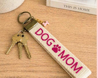 Portachiavi da polso per mamme di cani, regalo fatto a mano per amanti dei cani, accessorio per animali domestici per mamme di cani impegnate, portachiavi da polso indispensabile per mamme di cuccioli, piccolo regalo