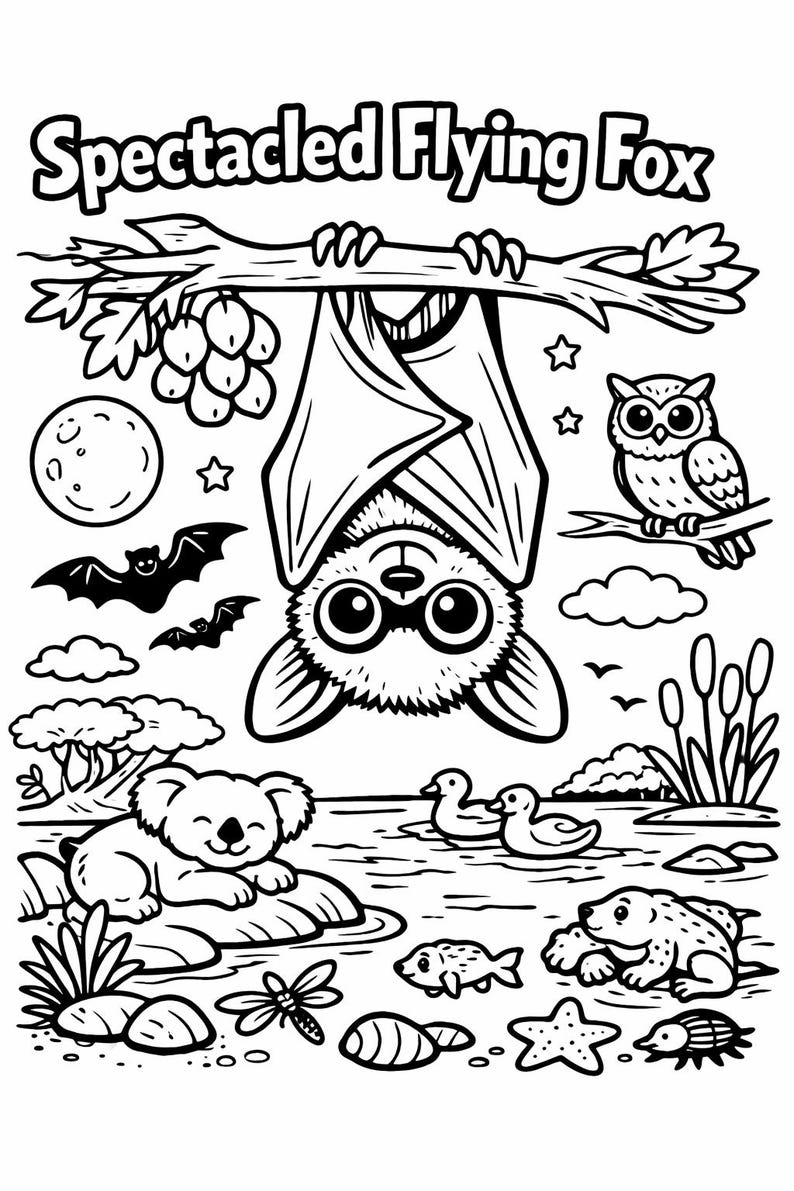 Australian Animals Coloring Book for Kids - 50 Fun and Easy Aussie ...